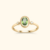 Lovi Diamond Green Quartz ring | 9K